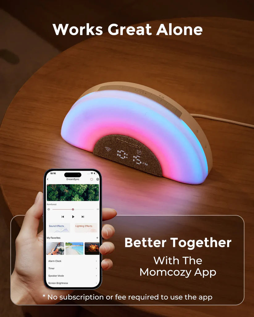 DreamSync Tech™ Smart Baby Sound Machine - Rainbow Light & App Control DreamSync Tech™ Smart Baby Sound Machine - Rainbow Light & App Control
