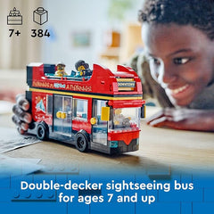 LEGO City Red Double-Decker Sightseeing Bus Toy Vehicle Set