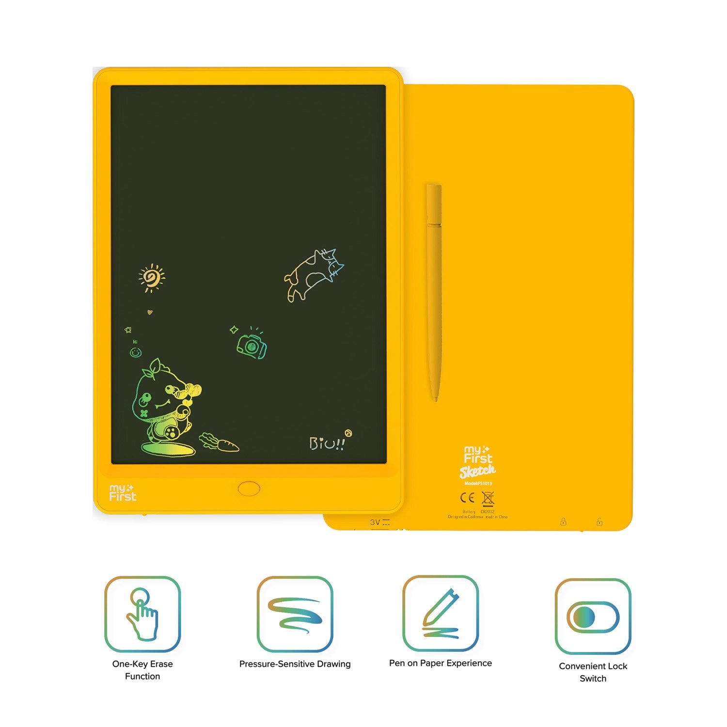 myFirst Sketch 3 features - one-key erase and lock