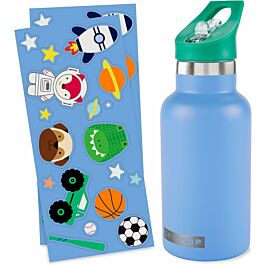 Skip Hop Stainless Steel Canteen Bottle with Stickers - Blue