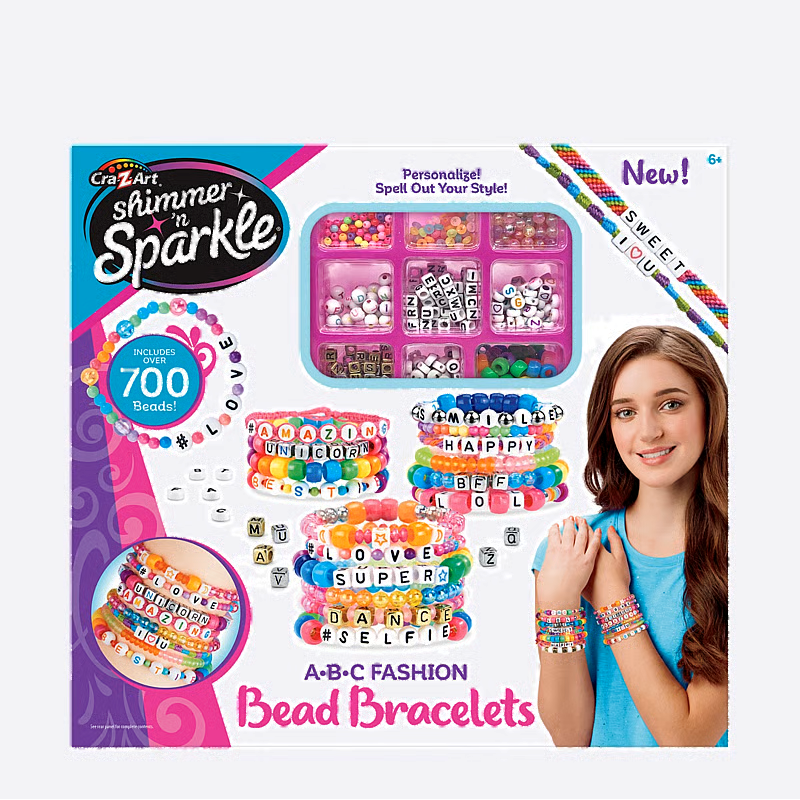 Shimmer 'N Sparkle A.B.C Bead Bracelets