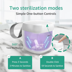 GROWNSY Portable UV Pacifier Sanitizer - White