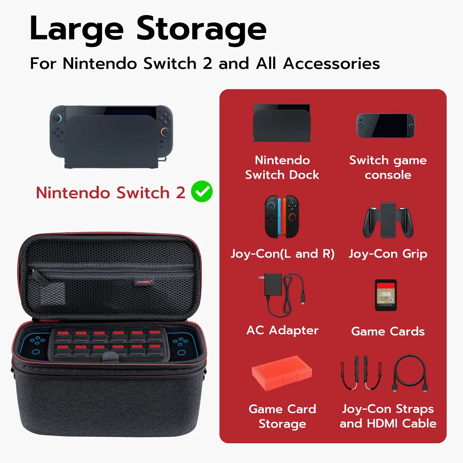 Dobe Storage Case for Nintendo switch 2