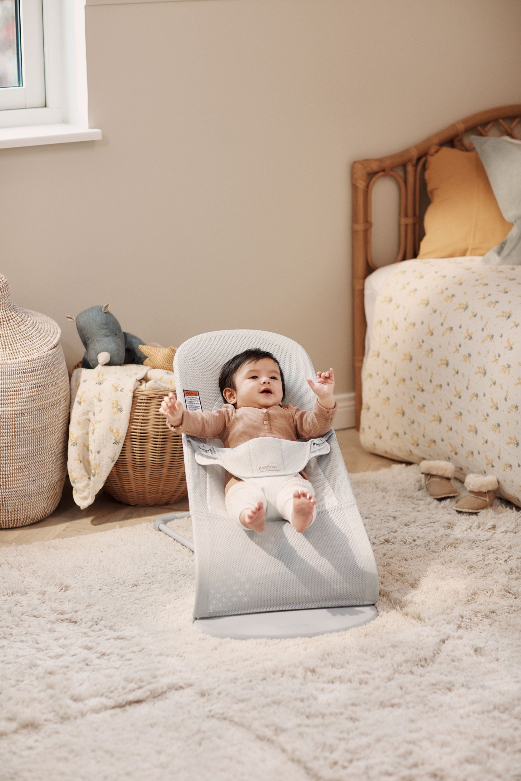 BABYBJÖRN Bouncer Balance Soft - Silver/White Mesh