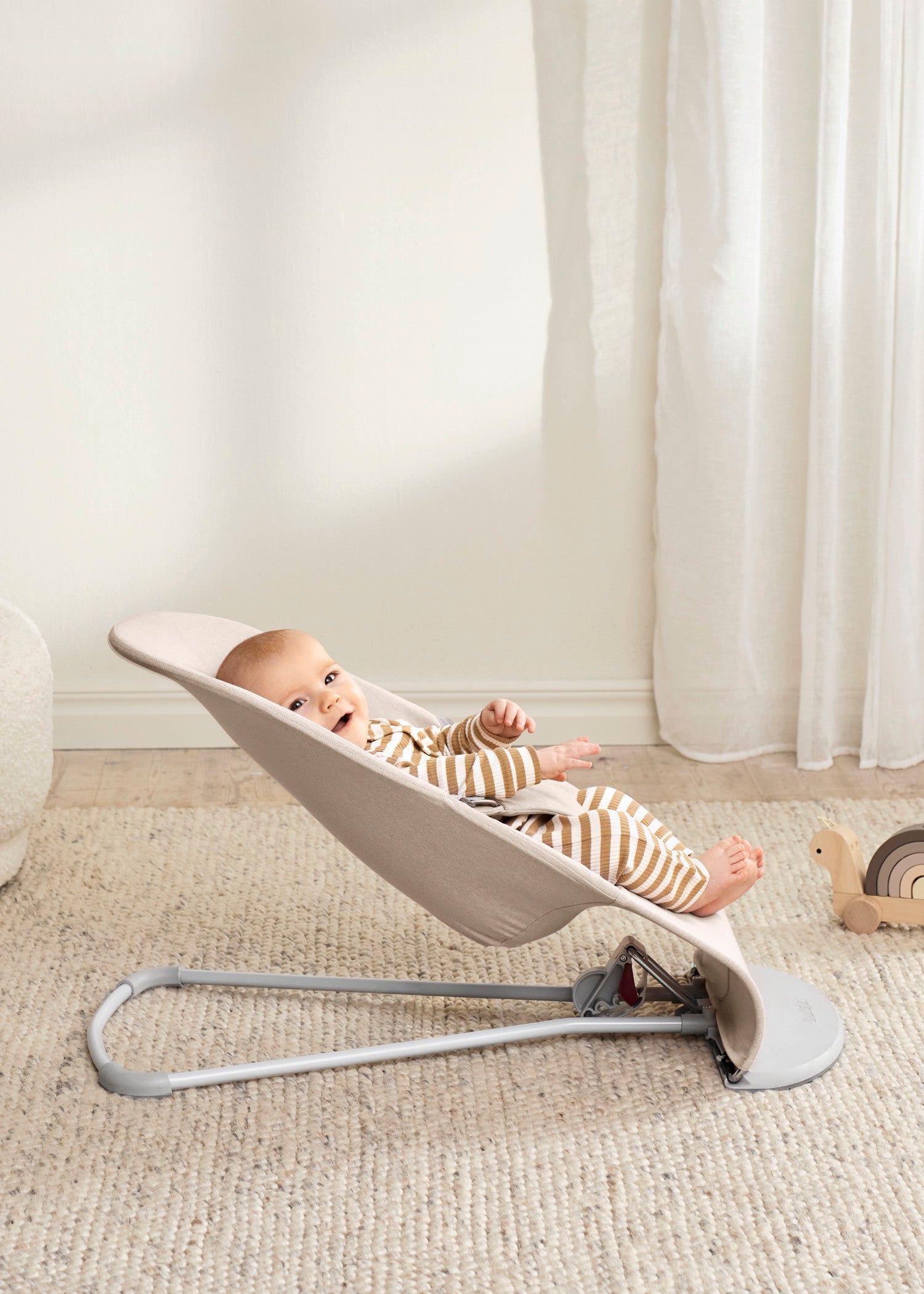 BABYBJÖRN Bouncer Bliss - Light Beige Woven Melange