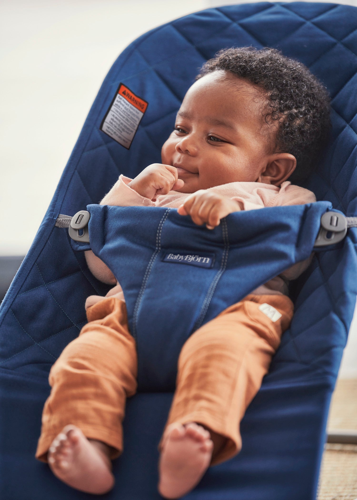 BABYBJÖRN Bouncer Bliss - Midnight Blue Woven Classic Quilt