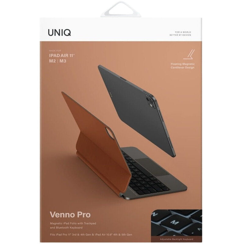 UNIQ Venno Pro Magnetic Smart Keyboard Folio for iPad Air 11" m2 , m3 - Caramel