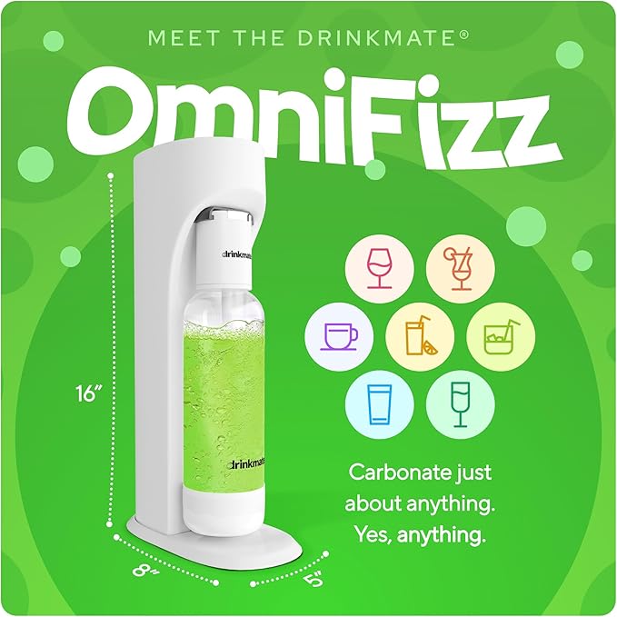 Drinkmate OmniFizz Sparkling Water and Soda Maker - Classic White