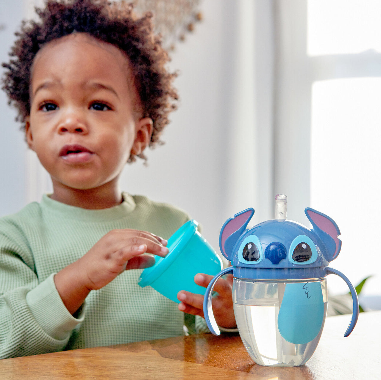 The First Years Disney Stitch Flip Top Straw Trainer Cup - 7 oz